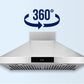 Hauslane Chef Convertible Stainless Steel Wall-Mounted Range Hood, WM-538