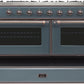 ILVE Majestic II 60" Dual Fuel Propane Gas Range in Blue Grey with Bronze Trim, UM15FDNS3BGBLP