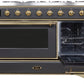 ILVE Majestic II 48" Dual Fuel Natural Gas Range in Matte Graphite with Brass Trim, UM12FDNS3MGG