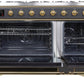 ILVE Majestic II 48" Dual Fuel Natural Gas Range in Matte Graphite with Brass Trim, UM12FDNS3MGG
