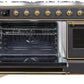 ILVE Majestic II 48" Dual Fuel Natural Gas Range in Matte Graphite with Brass Trim, UM12FDNS3MGG