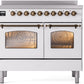 ILVE Nostalgie II 40" Induction Range with Element Stove and Electric Oven in White with Bronze Trim, UPDI406NMPWHB