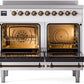 ILVE Nostalgie II 40" Induction Range with Element Stove and Electric Oven in White with Bronze Trim, UPDI406NMPWHB