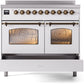 ILVE Nostalgie II 40" Induction Range with Element Stove and Electric Oven in White with Bronze Trim, UPDI406NMPWHB