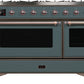 ILVE Majestic II 48" Dual Fuel Propane Gas Range in Blue Grey with Bronze Trim, UM12FDNS3BGBLP