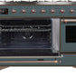 ILVE Majestic II 48" Dual Fuel Propane Gas Range in Blue Grey with Bronze Trim, UM12FDNS3BGBLP