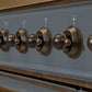 ILVE Majestic II 48" Dual Fuel Propane Gas Range in Blue Grey with Bronze Trim, UM12FDNS3BGBLP