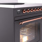 ILVE Nostalgie II 30" Induction Range with Element Stove and Electric Oven in Matte Graphite with Copper Trim, UPI304NMPMGP