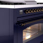 ILVE Nostalgie II 36" Dual Fuel Natural Gas Range in Blue with Bronze Trim, UP36FNMPMBB
