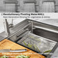 FORNO Acqua 33" Drop-In/Undermount 3 Level Workstation Sink, Chef Faucet, Glass Washing Station in Stainless Steel, D-WP31