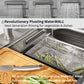 FORNO Acqua 33" Drop-In/Undermount 3 Level Workstation Sink, Waterfall Faucet, Glass Rinser in Stainless Steel, E-ZP31