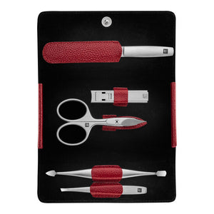 ZWILLING Beauty Premium 6-pc Red Leather Case Set