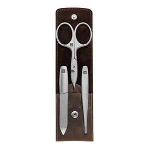 ZWILLING Beauty Premium 4-pc Brown Leather Case Set