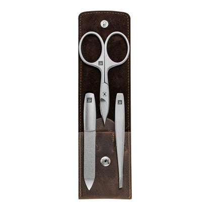 ZWILLING Beauty Premium 4-pc Brown Leather Case Set