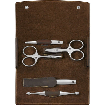ZWILLING Beauty Premium 6-pc Brown Leather Case Set