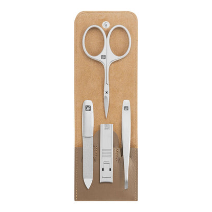 ZWILLING Beauty Premium 5-pc Taupe Leather Case Set
