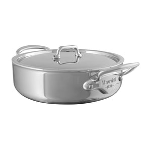 Mauviel 1830 M'URBAN 4 Tri-Ply Rondeau With Lid, Cast Stainless Steel Handles, 3.2-Qt