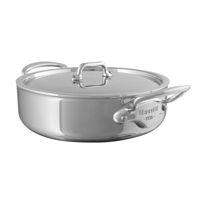 Mauviel 1830 M'URBAN 4 Tri-Ply Rondeau With Lid, Cast Stainless Steel Handles, 3.2-Qt