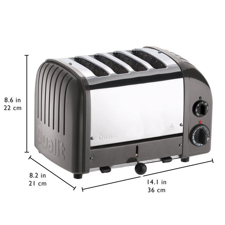 Dualit New Generation Classic 4-Slice Toaster in Metallic Charcoal