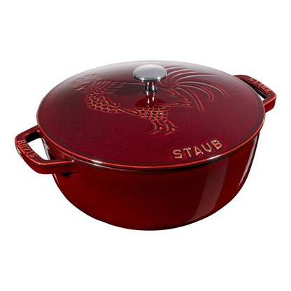Staub Cast Iron 3.75-qt Essential French Oven Rooster Lid - Grenadine