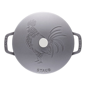 Staub Cast Iron 3.75-qt Essential French Oven Rooster Lid - Graphite Grey