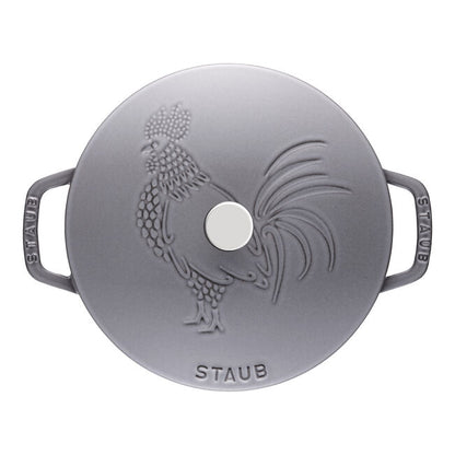 Staub Cast Iron 3.75-qt Essential French Oven Rooster Lid - Graphite Grey