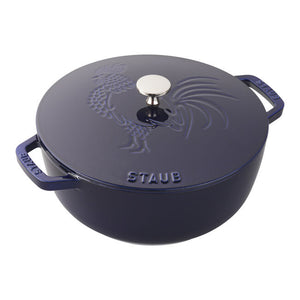 Staub Cast Iron 3.75-qt Essential French Oven Rooster Lid - Dark Blue