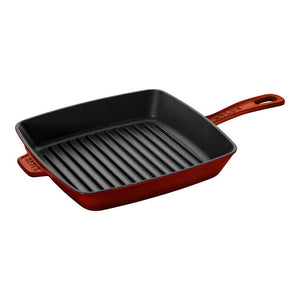 Staub Cast Iron 12-inch Square Grill Pan - Grenadine