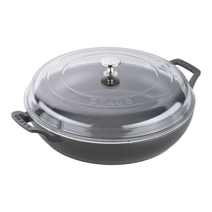 Staub Cast Iron 3.5-qt Braiser with Glass Lid - Black