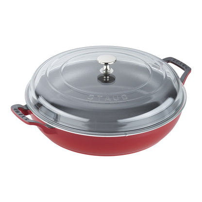 Staub Cast Iron 3.5-qt Braiser with Glass Lid - Cherry