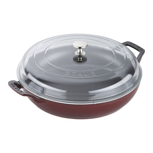 Staub Cast Iron 3.5-qt Braiser with Glass Lid - Grenadine