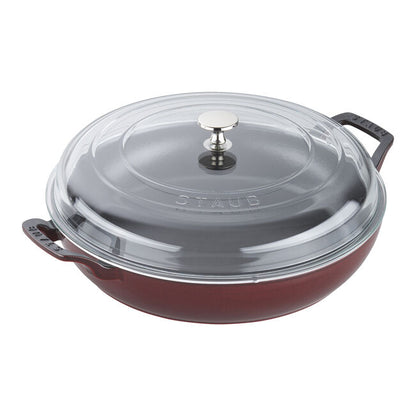 Staub Cast Iron 3.5-qt Braiser with Glass Lid - Grenadine