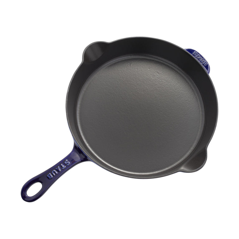 Staub 11'' Cast Iron Traditional Deep Skillet in Dark Blue,  Fry Pans/Skillets Series