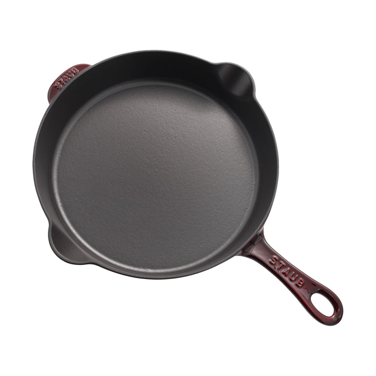 Staub 11'' Cast Iron Traditional Deep Skillet in Grenadine, Fry Pans/Skillets Series