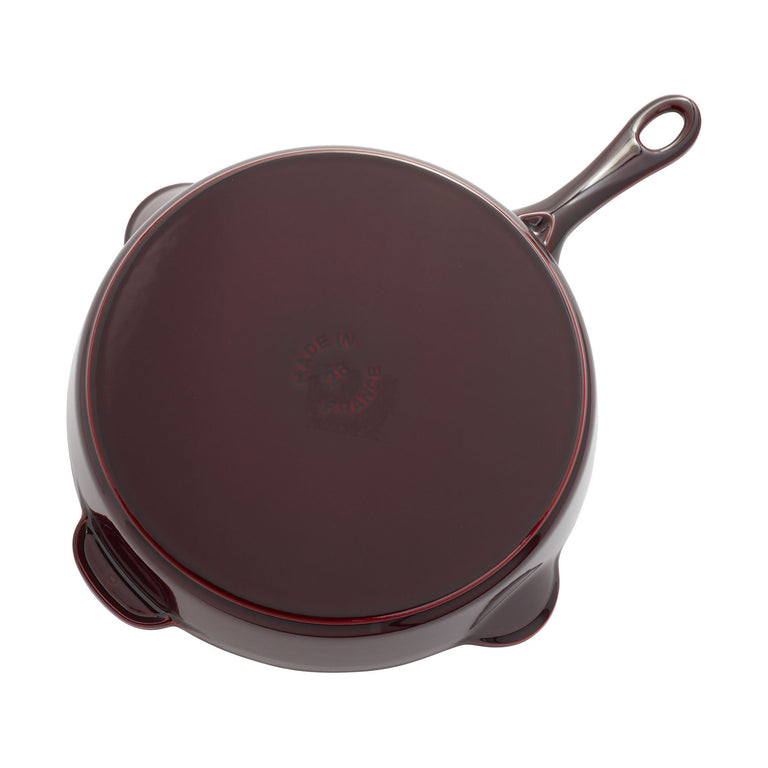 Staub 11'' Cast Iron Traditional Deep Skillet in Grenadine, Fry Pans/Skillets Series