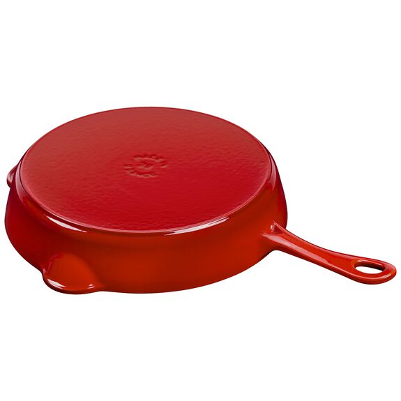 Staub 11'' Cast Iron Traditional Deep Skillet in Cherry Red, Fry Pans/Skillets Series