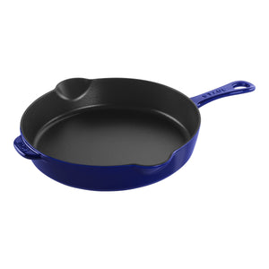 Staub 11'' Cast Iron Traditional Deep Skillet in Dark Blue,  Fry Pans/Skillets Series