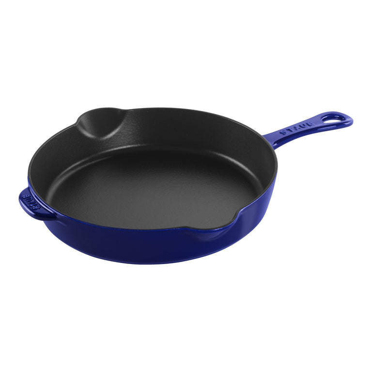 Staub 11'' Cast Iron Traditional Deep Skillet in Dark Blue,  Fry Pans/Skillets Series