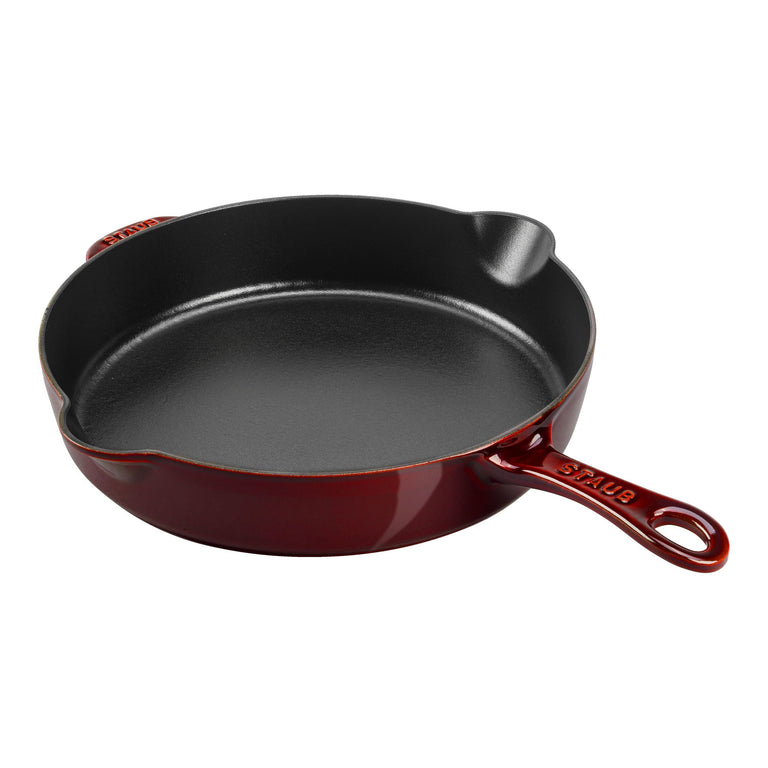 Staub 11'' Cast Iron Traditional Deep Skillet in Grenadine, Fry Pans/Skillets Series