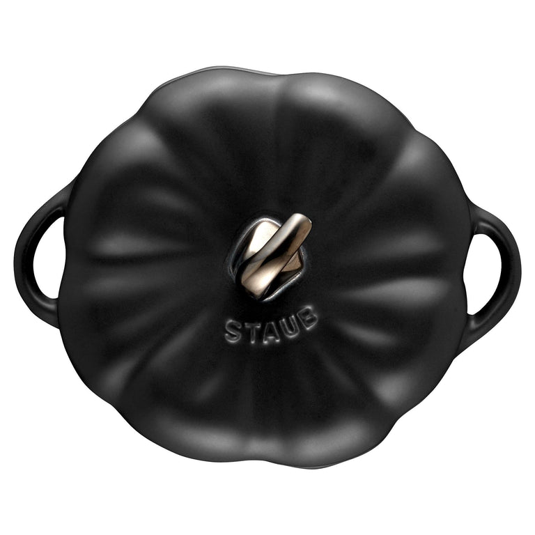 Staub 16oz Petite Pumpkin Dish in Matte Black, Cocotte Ceramic Series