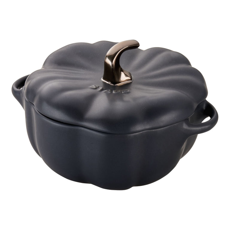 Staub 24oz Pumpkin Dish in Matte Black, Cocotte Ceramic Series