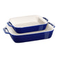 Staub 2pc Rectangular Baking Dish Set in Dark Blue, Ceramic Series
