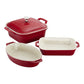Staub Ceramic 3 Piece Baking Dish Set in Cherry Red