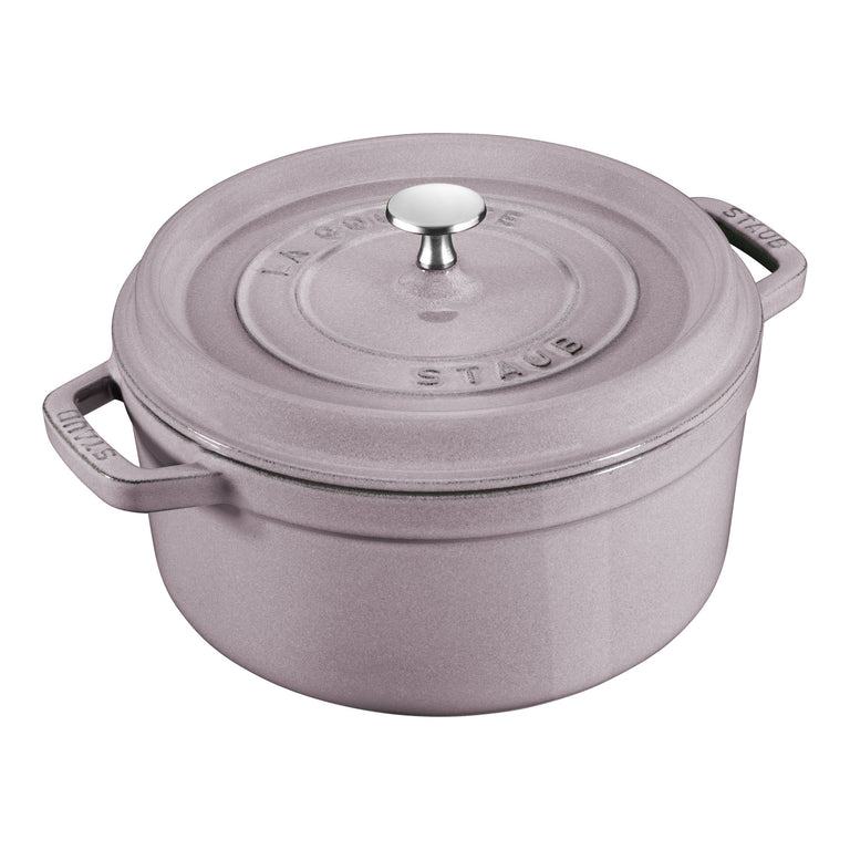 Staub 5.5 Qt. Cast Iron Dutch Oven in Lilac, Round Cocottes Series