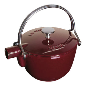 Staub Cast Iron 1-qt Round Tea Kettle - Grenadine