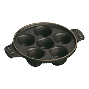 Staub Cast Iron 5.75-inch Escargot Dish with 6 holes - Black