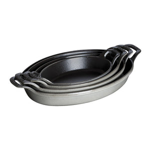 Staub Cast Iron 8-inch X 5.5-inch Oval Gratin Baking Dish - Graphite Grey