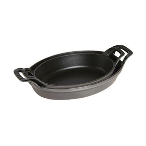 Staub Cast Iron 8-inch X 5.5-inch Oval Gratin Baking Dish - Graphite Grey
