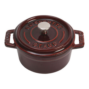 Staub Cast Iron 0.25-qt Mini Round Dutch Oven - Grenadine
