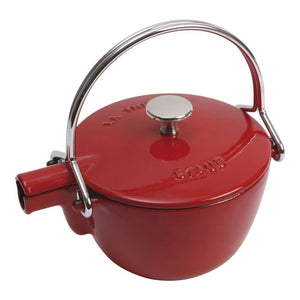 Staub Cast Iron 1-qt Round Tea Kettle - Cherry